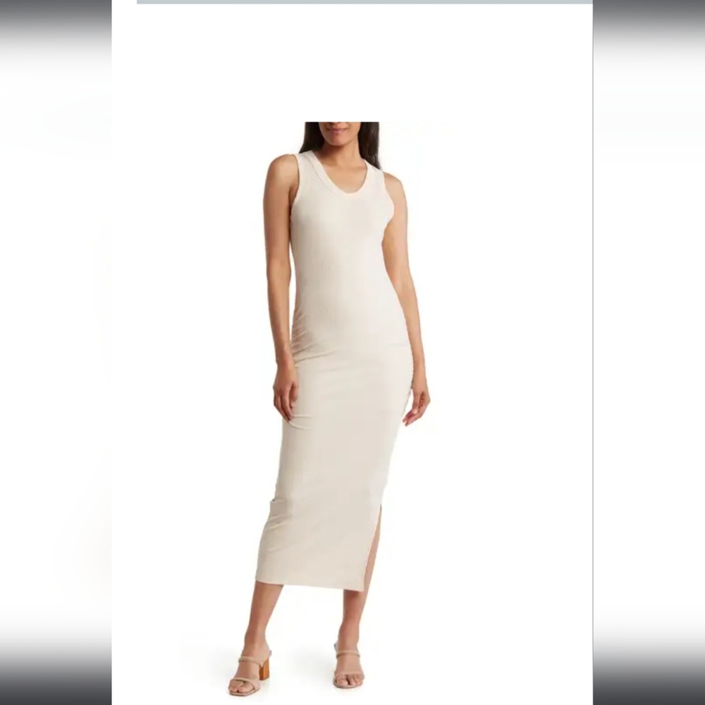 StitchDrop V-neck Side Ruched Midi Dress